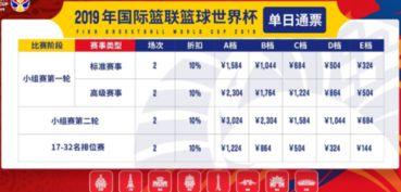 男篮世界杯半决赛票价,2019年篮球世界杯门票要多少钱