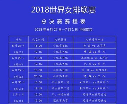 女排总决赛时间表几点钟〖女排总决赛北京时间几点〗