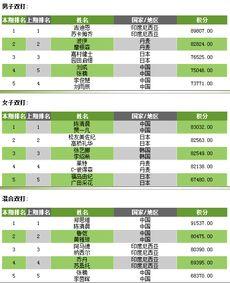 羽毛球世界八强战绩排名,世界羽联*排名