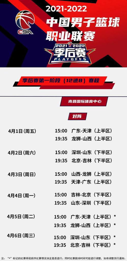 cba季后赛入场时间最新,cba季后赛赛程安排