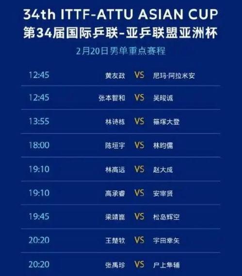 亚洲杯乒乓球八强赛程全揭秘，错过可别怪我没告诉你！